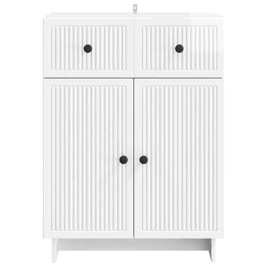 Buffet Blanc brillant 66 x 34,5 x 90 cm Bois d'ingénierie - 6
