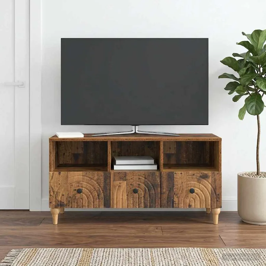 Meuble TV Bois ancien 102 x 34,5 x 50 cm Bois d’ingénierie