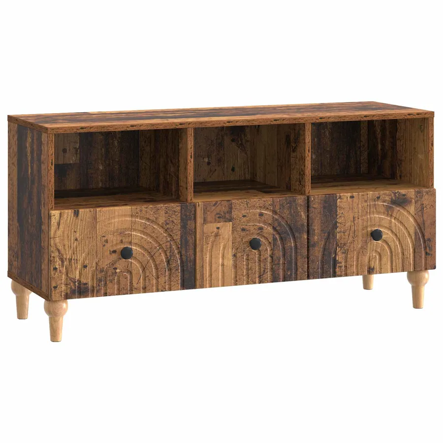 Meuble TV Bois ancien 102 x 34,5 x 50 cm Bois d’ingénierie - 2
