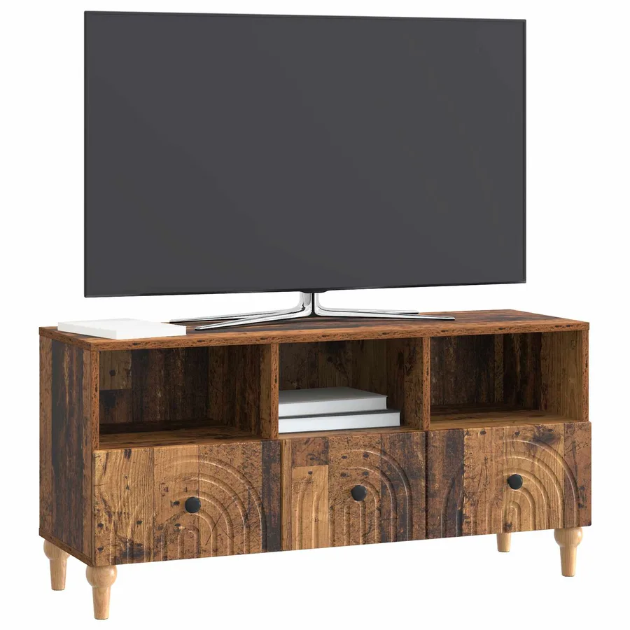 Meuble TV Bois ancien 102 x 34,5 x 50 cm Bois d’ingénierie - 3