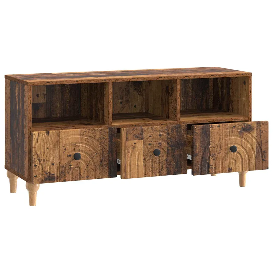 Meuble TV Bois ancien 102 x 34,5 x 50 cm Bois d’ingénierie - 5