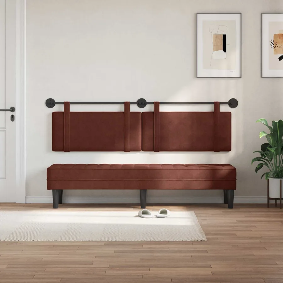 Tête de lit suspendue Brun Brillant PU antique - 3