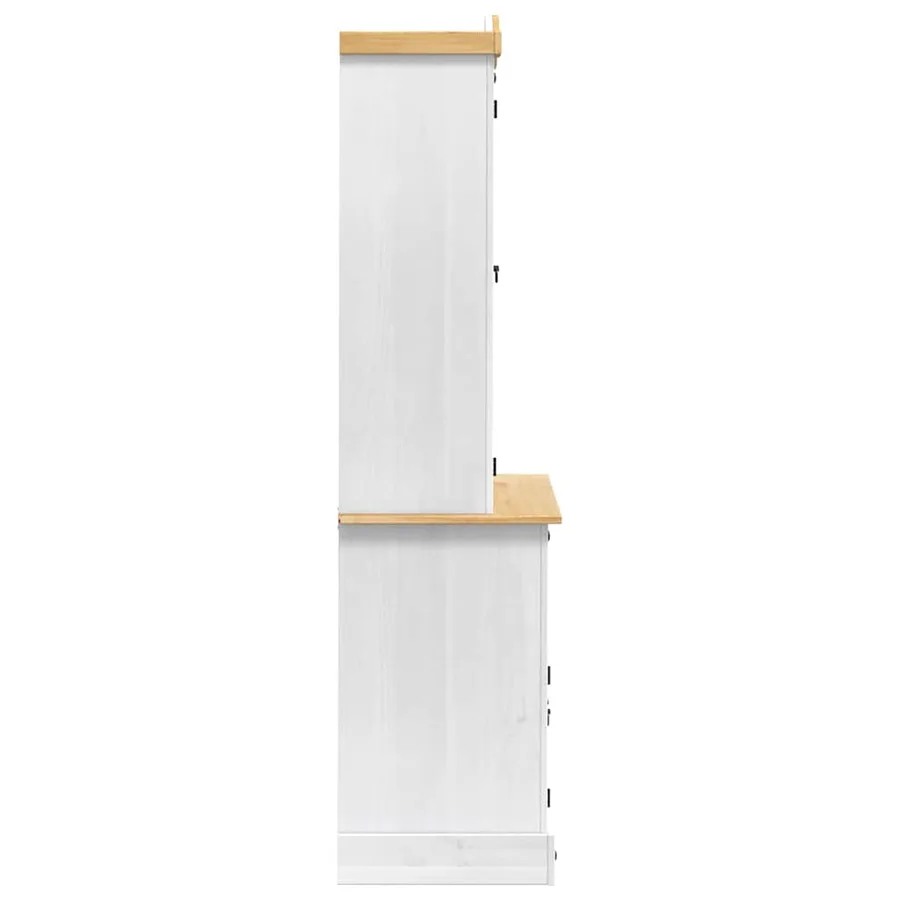 Buffet avec tiroir Corona Blanc 100 x 48,5 x 179 cm Pin massif - 5
