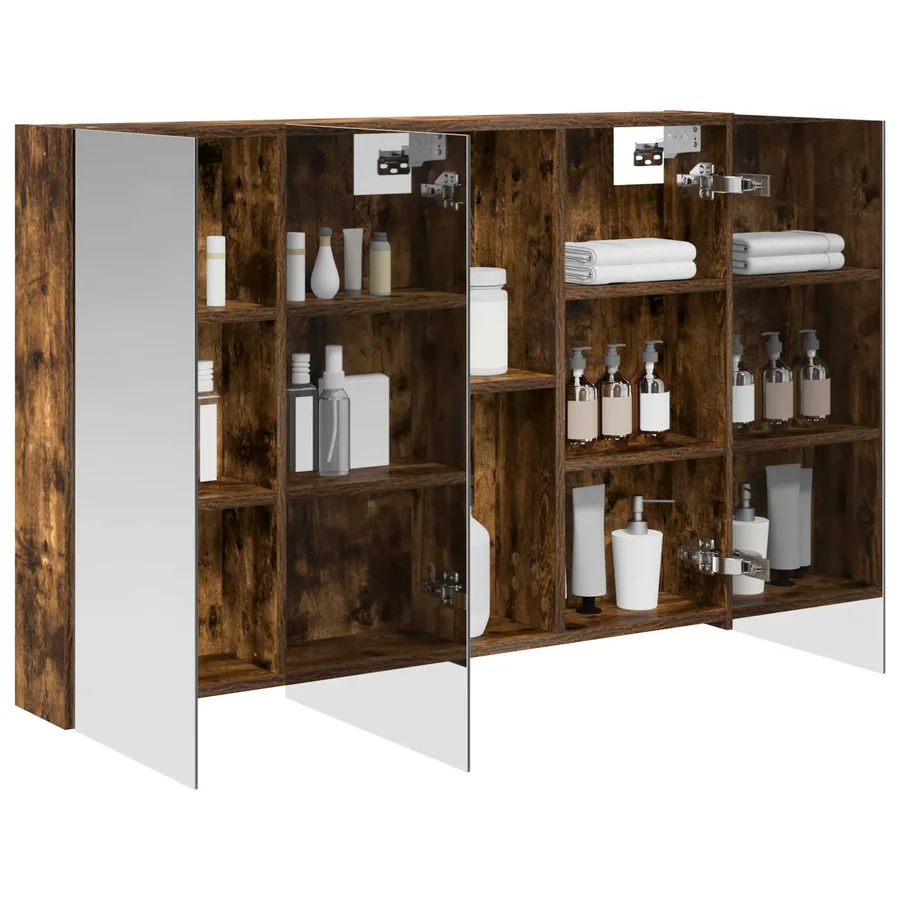 Armoire Miroir de Salle de Bain Chêne fumé 100 x 14,5 x 70 cm - 3