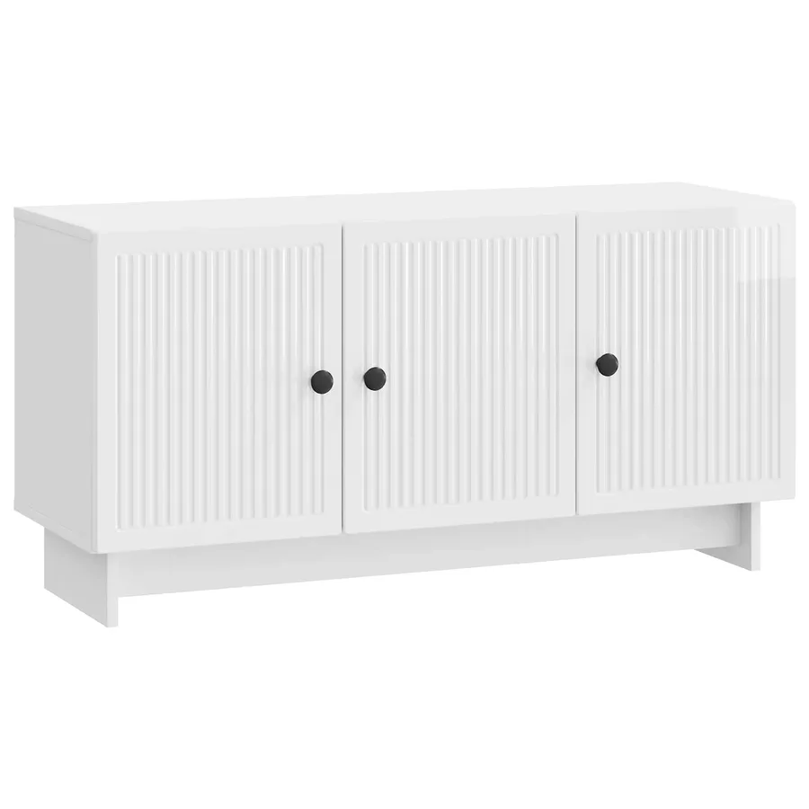 Meuble TV Blanc brillant 99 x 34,5 x 50 cm Bois d'ingénierie - 2