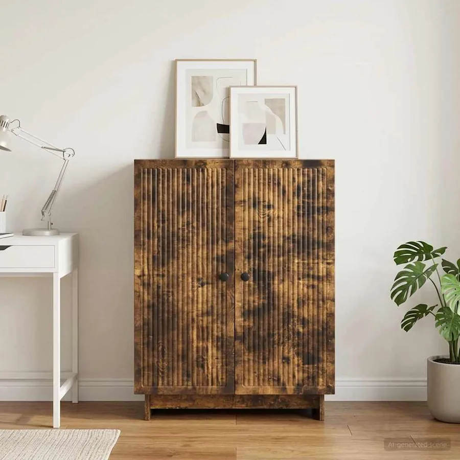 Buffet Chêne fumé 66 x 34,5 x 90 cm Bois d'ingénierie