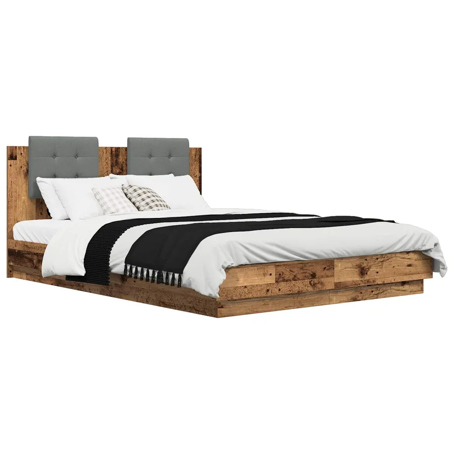 Cadre de lit avec tête de lit Bois Ancien 160 x 200 cm - 3