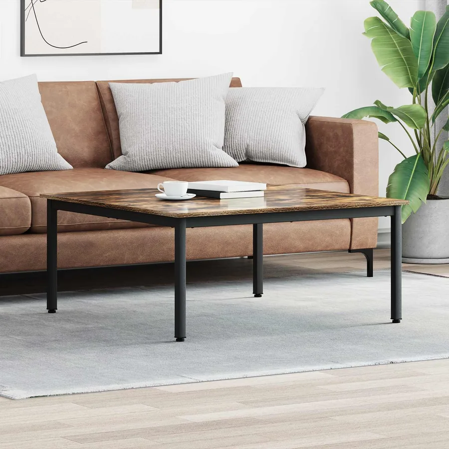 Table basse Chêne Fumé 100 x 100 x 45 cm Bois d'ingénierie