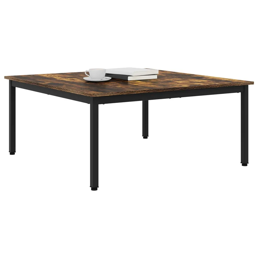 Table basse Chêne Fumé 100 x 100 x 45 cm Bois d'ingénierie - 3