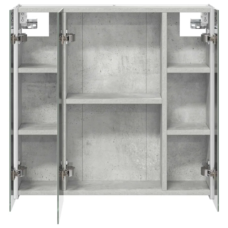 Armoire Miroir de Salle de Bain Gris béton - 7