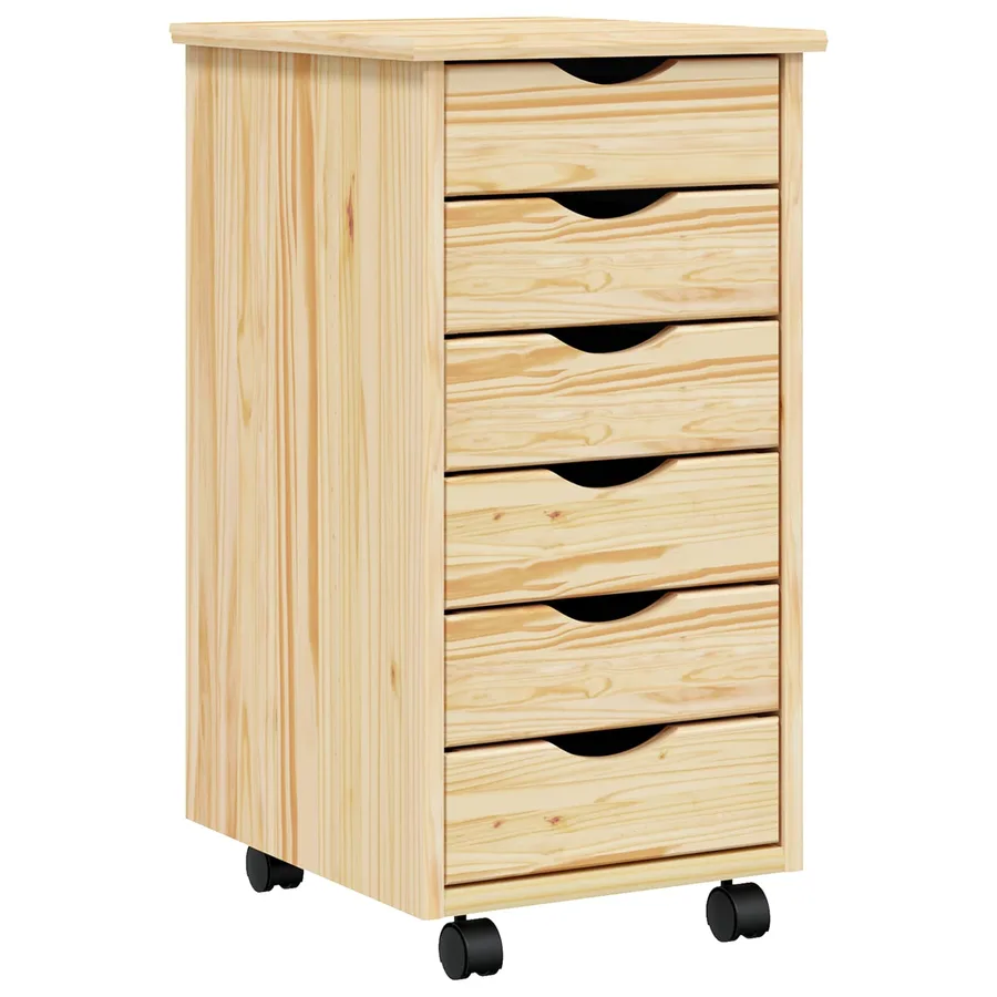 Cabinet Roulant avec Tiroirs avec roue MOSS Vernis transparent - 2