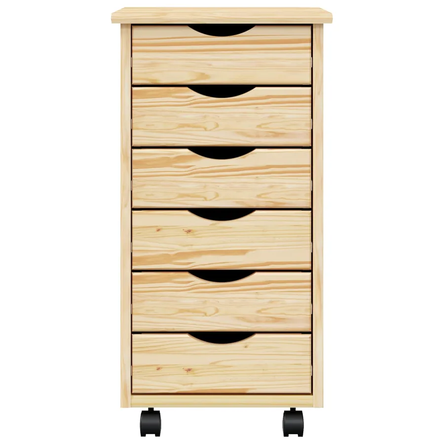 Cabinet Roulant avec Tiroirs avec roue MOSS Vernis transparent - 5