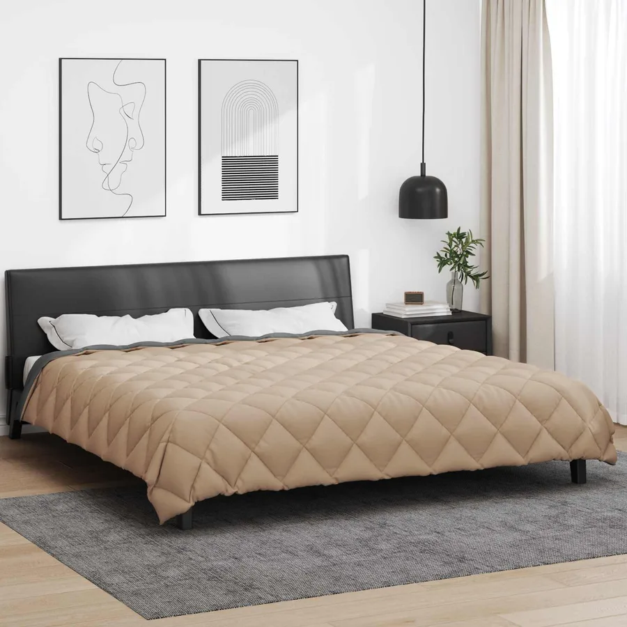 Duvet d'hiver Anthracite et Taupe 200 x 220 cm Microfibre - 4