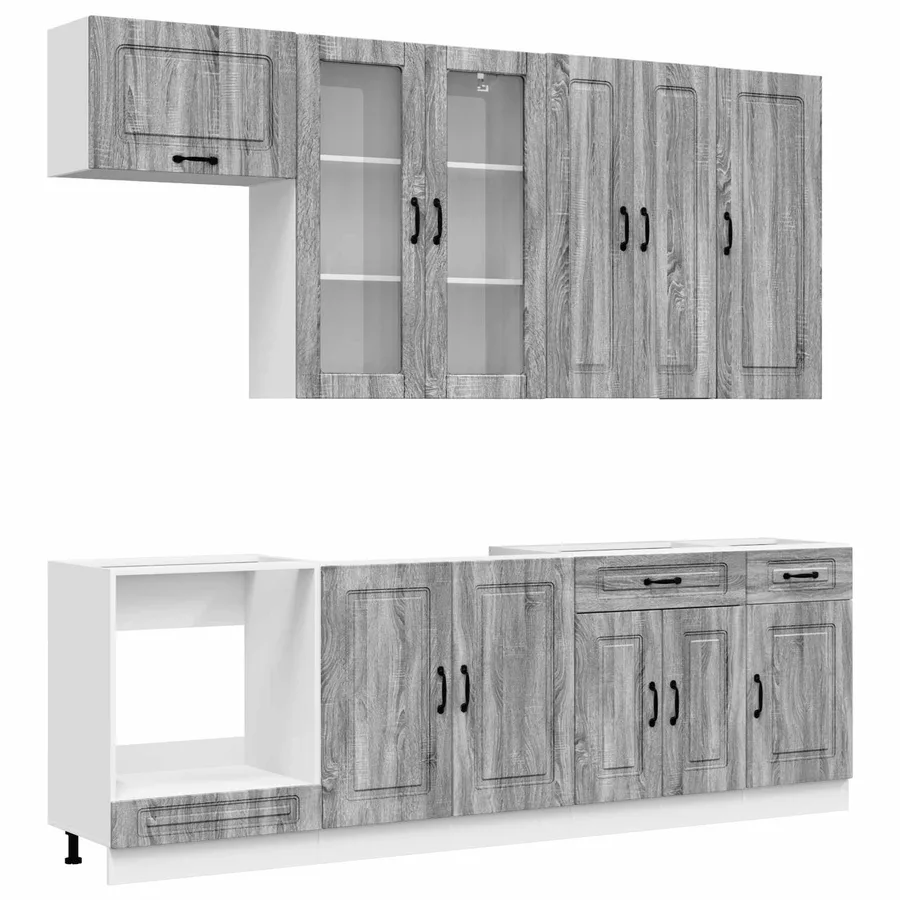 Unité de cuisine KALMAR 8 pcs Sonoma gris Bois d'ingénierie - 2