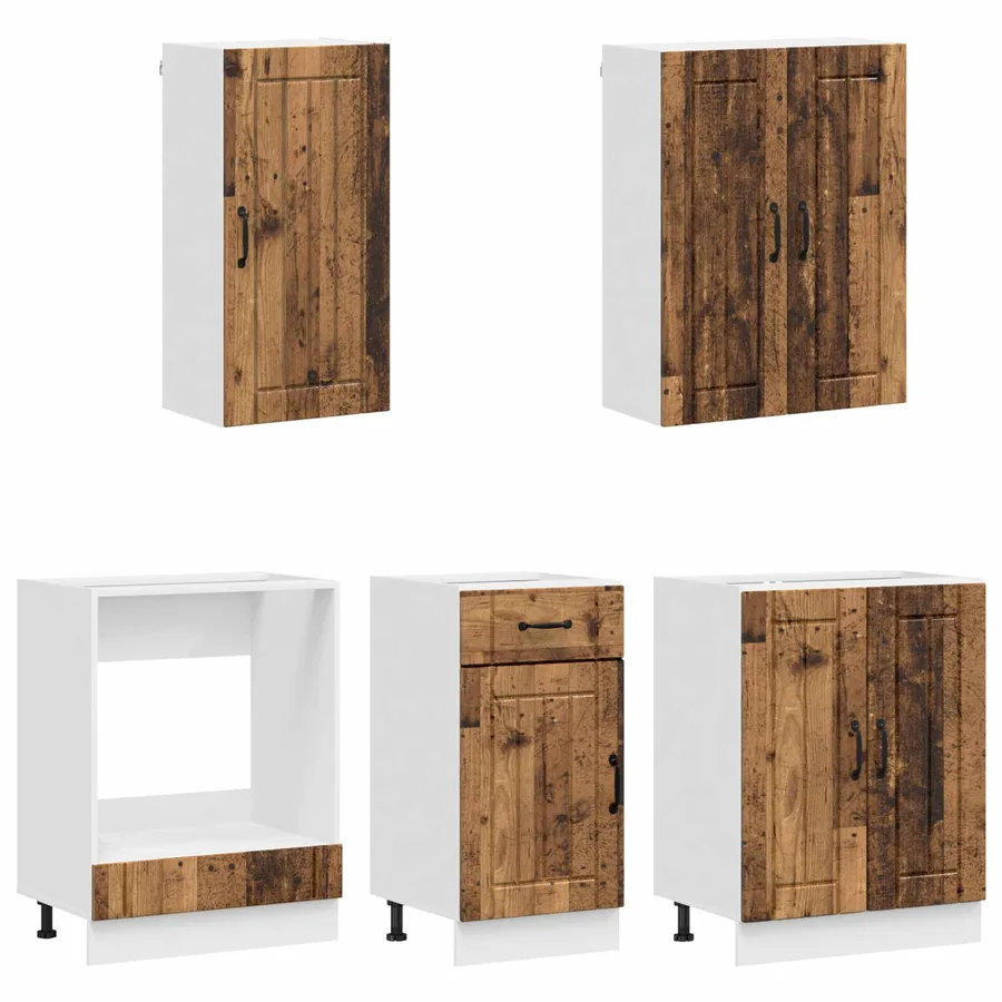 Unité de cuisine LUCCA 5 pcs Bois ancien Bois d'ingénierie - 3