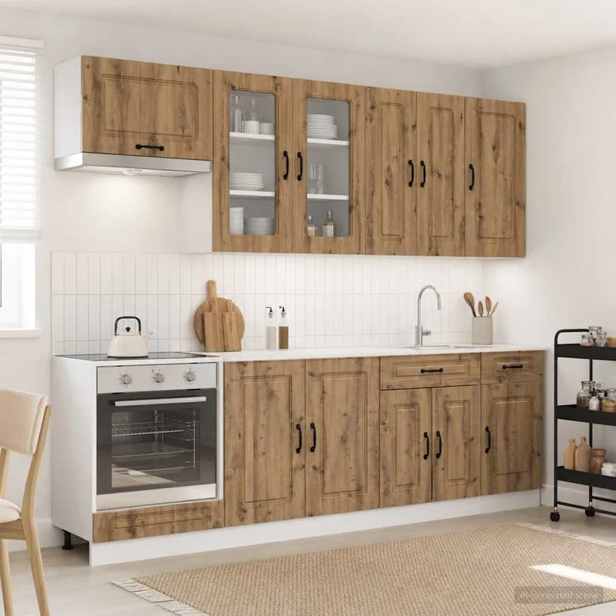 Unité de cuisine KALMAR 8 pcs Chêne artisanal Bois d'ingénierie