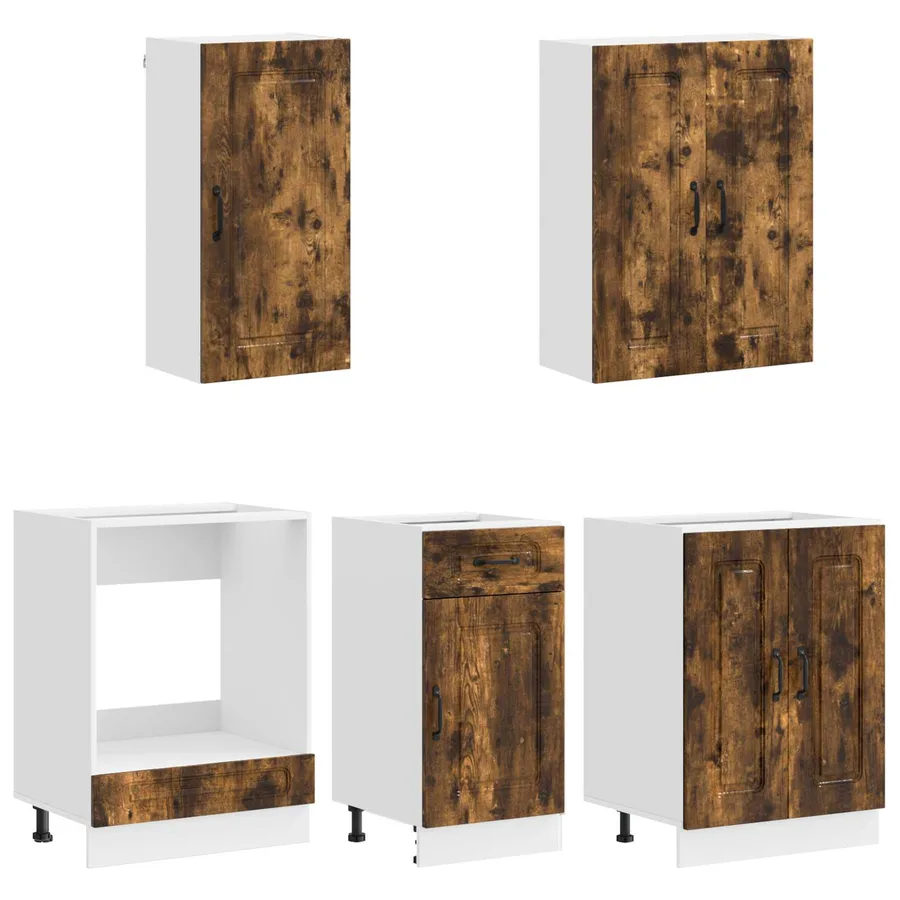 Unité de cuisine KALMAR 5 pcs Chêne fumé Bois d'ingénierie - 3
