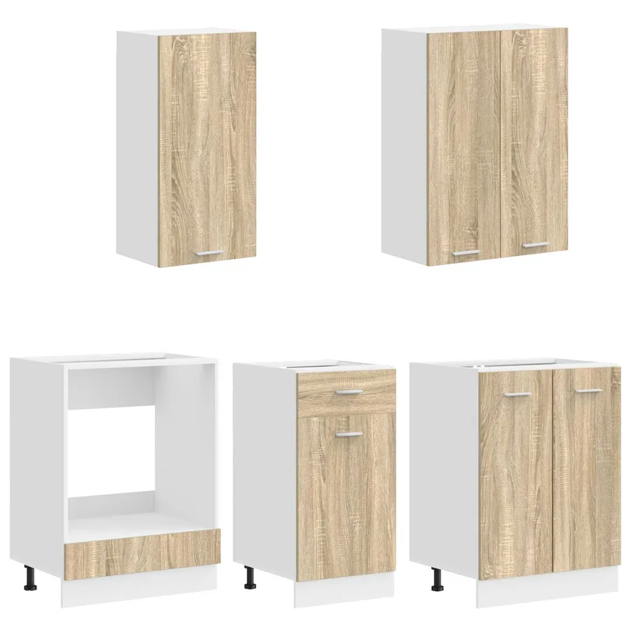 Unité de cuisine LYON 5 pcs Chêne Sonoma Bois d'ingénierie - 3
