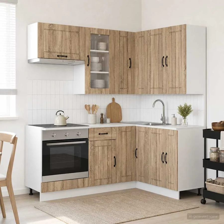 Unité de cuisine LUCCA 8 pcs Chêne Sonoma Bois d'ingénierie