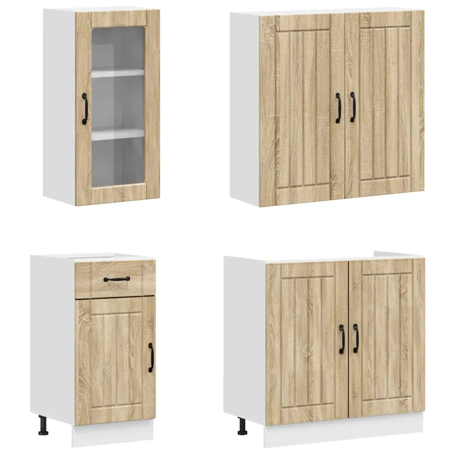 Unité de cuisine LUCCA 8 pcs Chêne Sonoma Bois d'ingénierie - 3