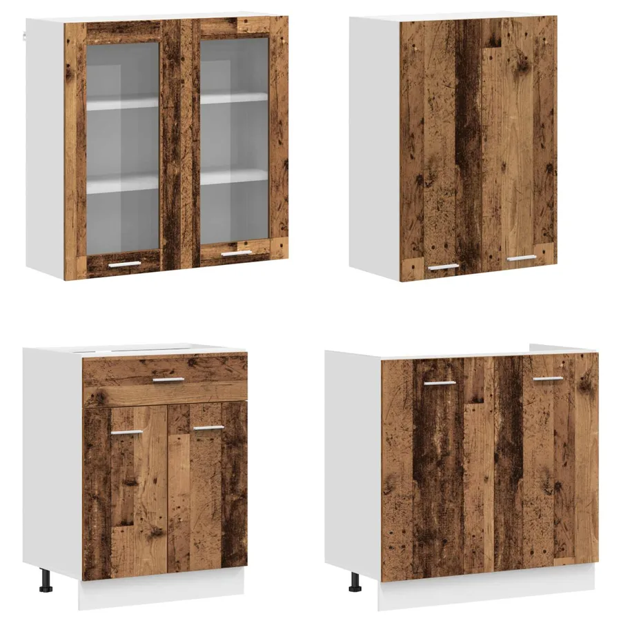 Unité de cuisine LYON 8 pcs Bois ancien Bois d'ingénierie - 3