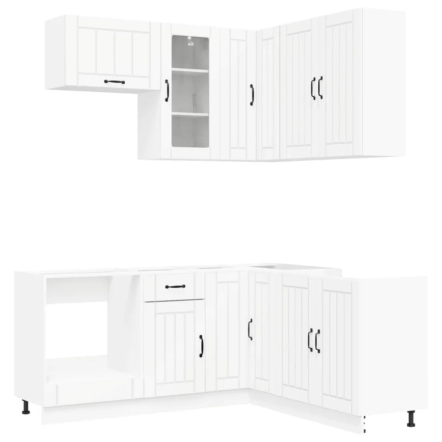 Unité de cuisine LUCCA 8 pcs Blanc Bois d'ingénierie - 2
