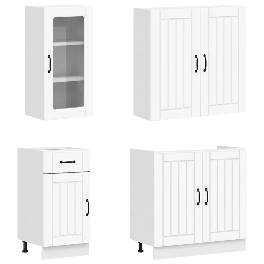 Unité de cuisine LUCCA 8 pcs Blanc Bois d'ingénierie - 3