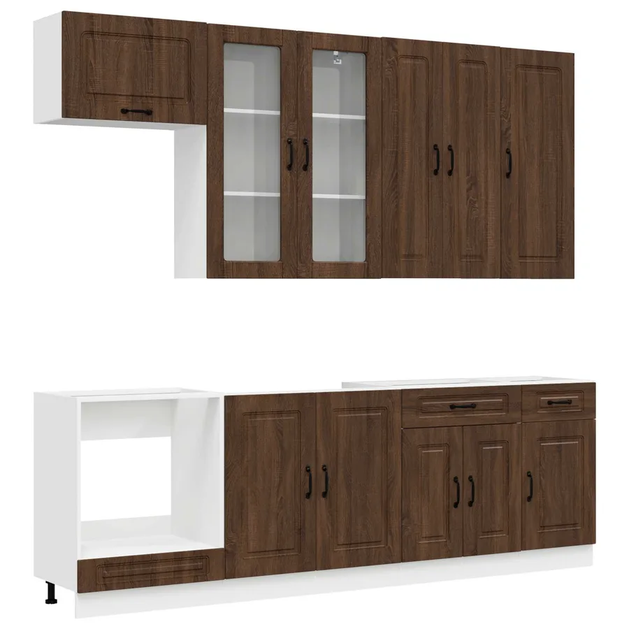 Unité de cuisine KALMAR 8 pcs Chêne brun Bois d'ingénierie - 2