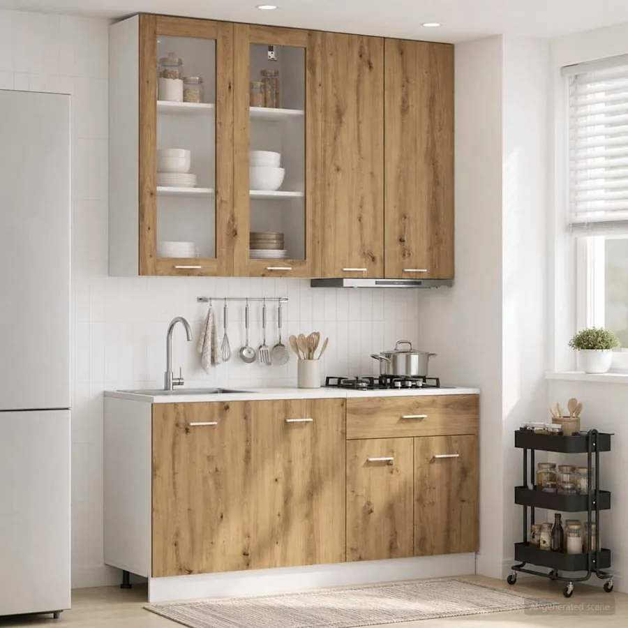Unité de cuisine LYON 4 pcs Chêne artisanal Bois d'ingénierie