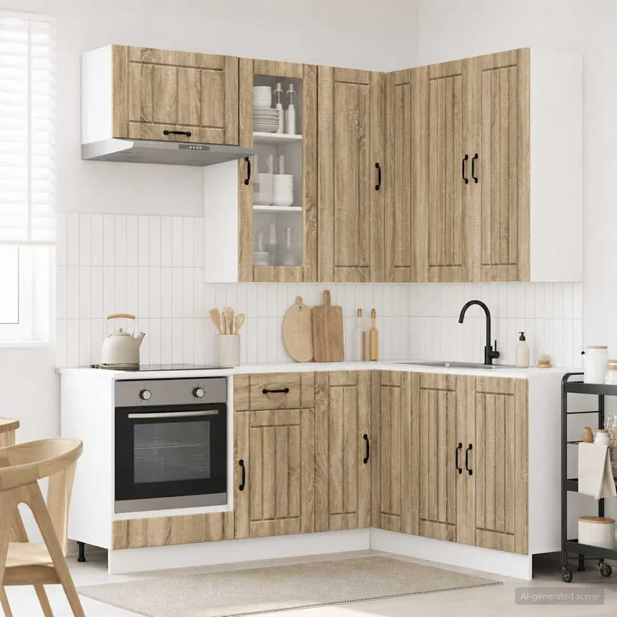 Unité de cuisine LUCCA 8 pcs Chêne Sonoma Bois d'ingénierie