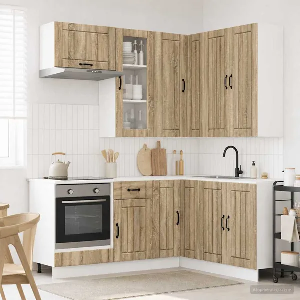 Unité de cuisine LUCCA 8 pcs Chêne Sonoma Bois d'ingénierie