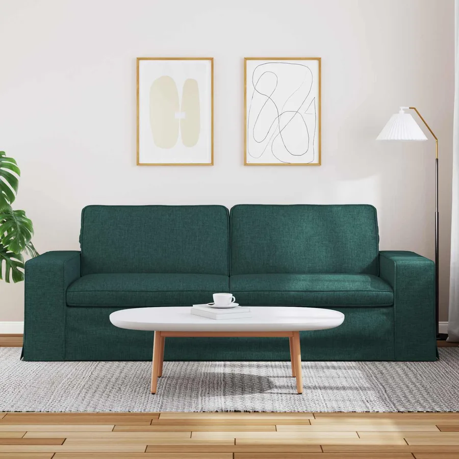 Canapé Vert foncé 222 x 80 x 82 cm tissu - 3