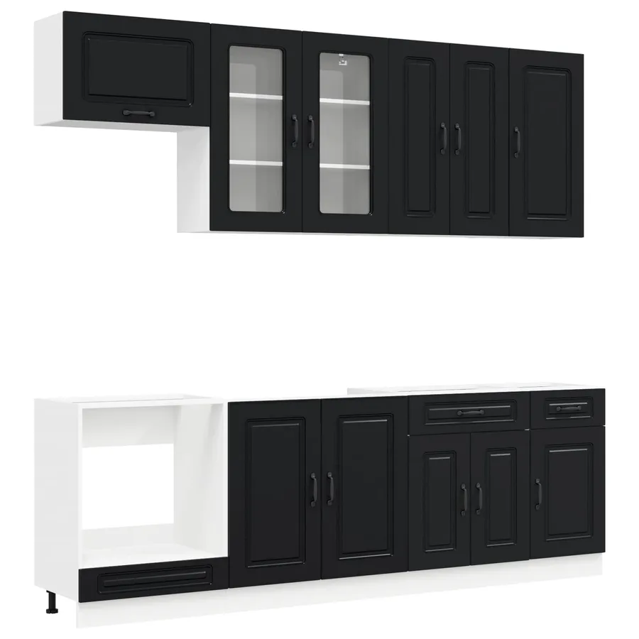 Unité de cuisine KALMAR 8 pcs Noir Bois d'ingénierie - 2