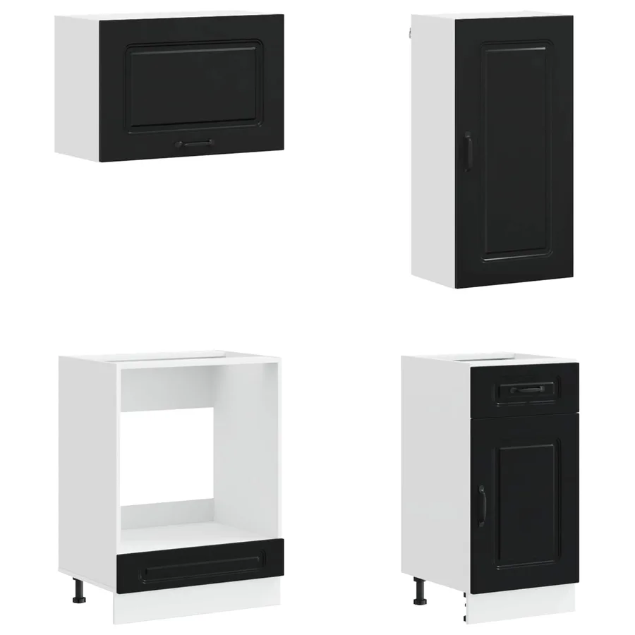 Unité de cuisine KALMAR 8 pcs Noir Bois d'ingénierie - 4