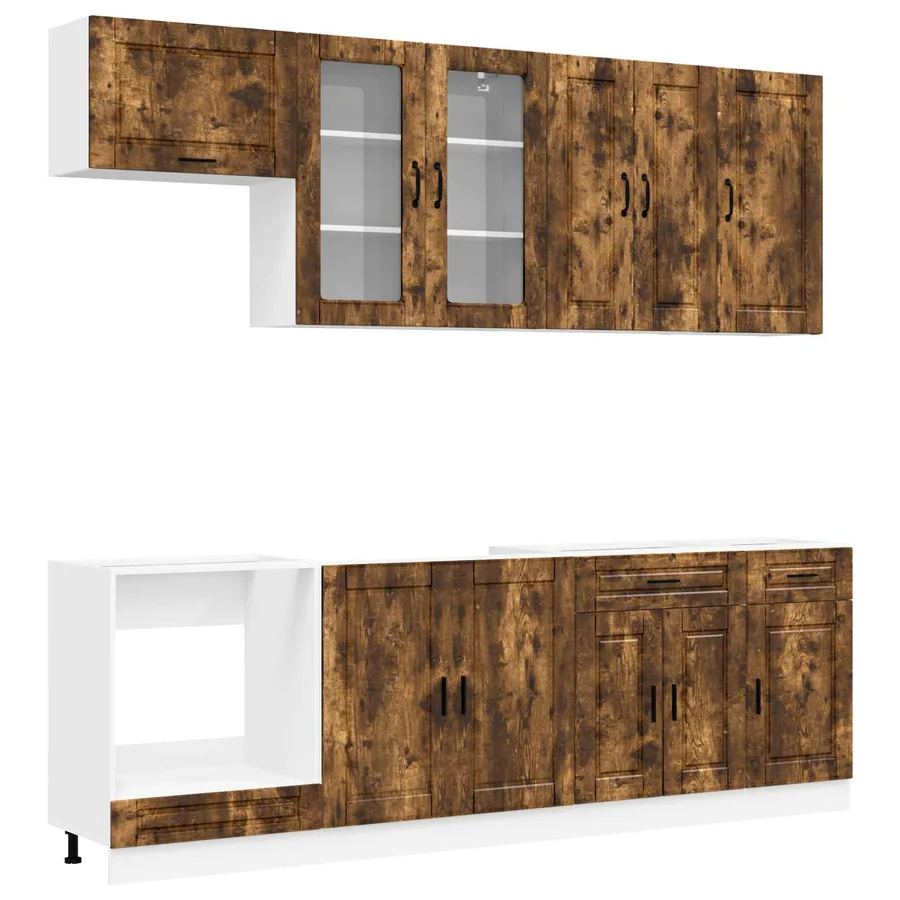 Unité de cuisine PORTO 8 pcs Chêne fumé Bois d'ingénierie - 2
