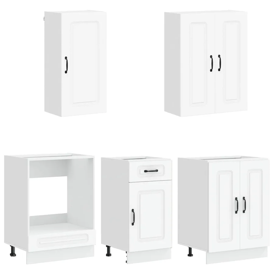 Unité de cuisine KALMAR 5 pcs Blanc Bois d'ingénierie - 3