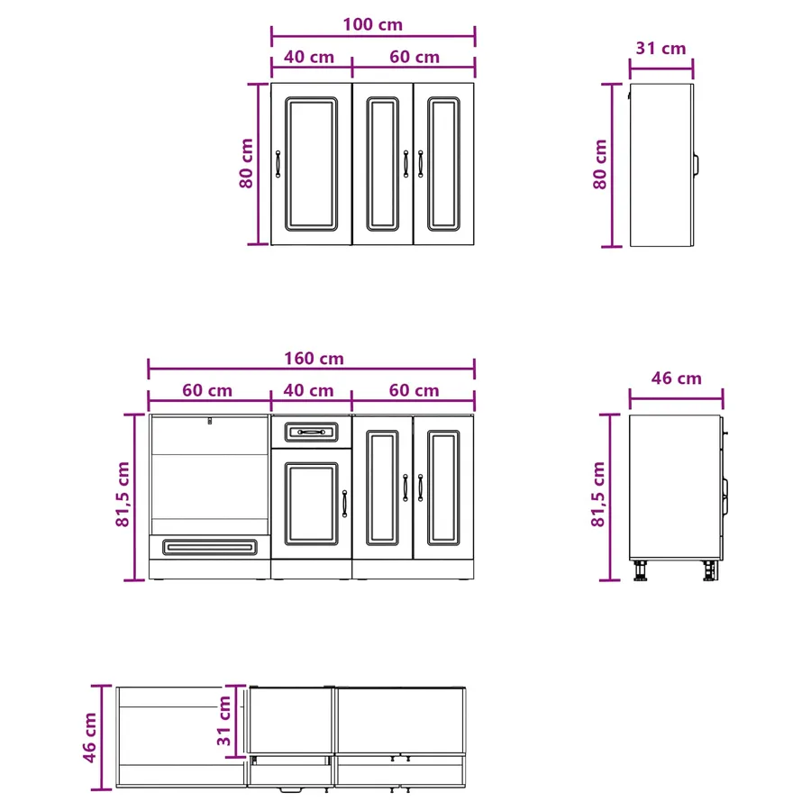 Unité de cuisine KALMAR 5 pcs Chêne brun Bois d'ingénierie - 7