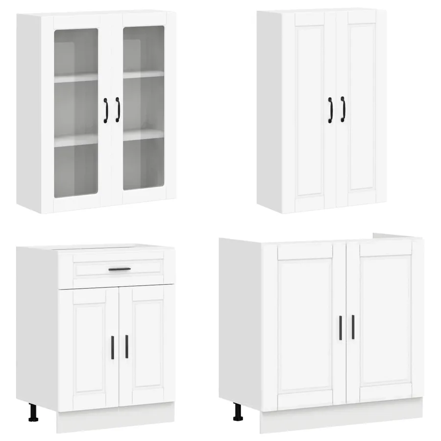 Unité de cuisine PORTO 4 pcs Blanc Bois d'ingénierie - 3
