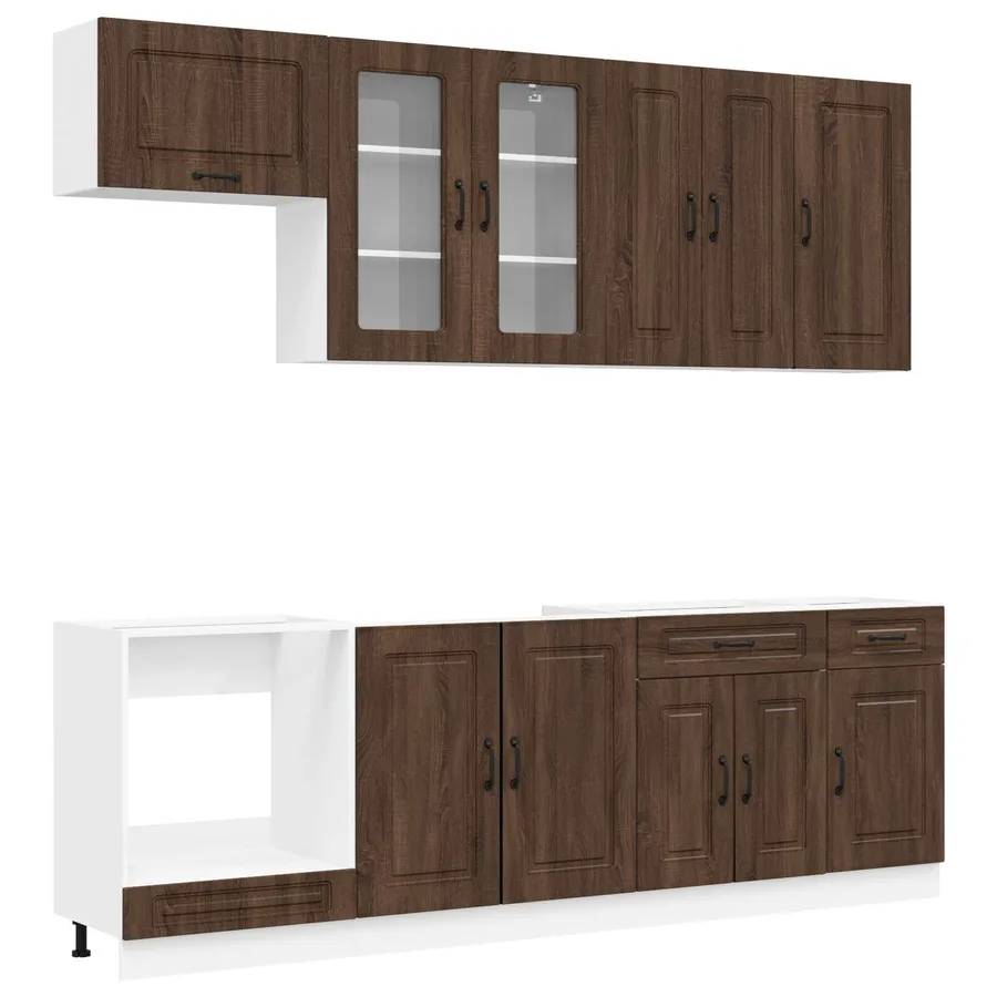 Unité de cuisine KALMAR 8 pcs Chêne brun Bois d'ingénierie - 2