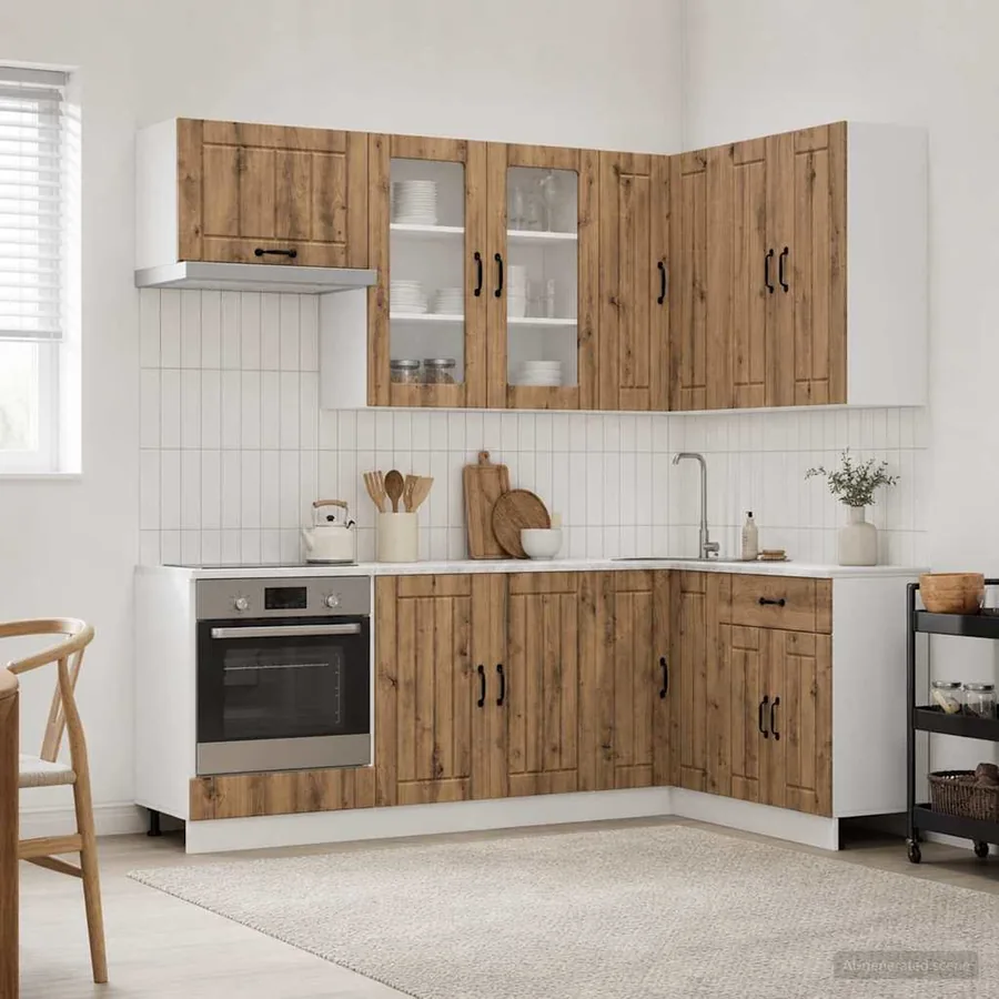 Unité de cuisine LUCCA 8 pcs Chêne artisanal Bois d'ingénierie