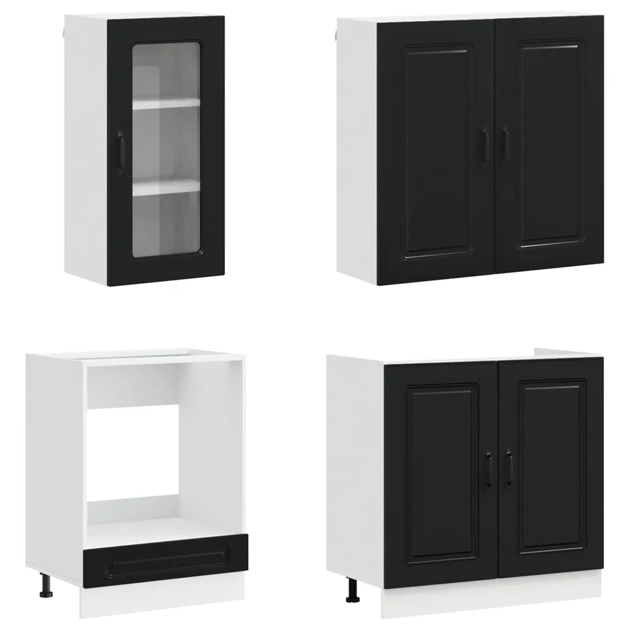 Unité de cuisine KALMAR 8 pcs Noir Bois d'ingénierie - 3