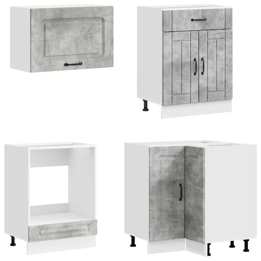 Unité de cuisine KALMAR 8 pcs Gris béton Bois d'ingénierie - 4
