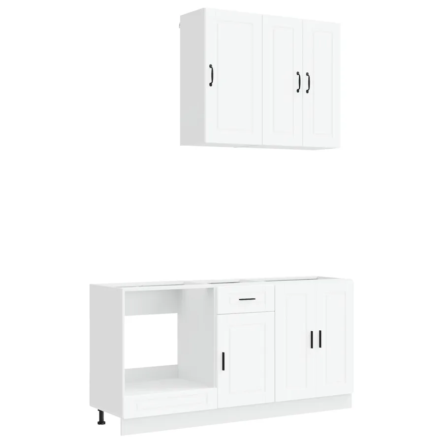 Unité de cuisine PORTO 5 pcs Blanc Bois d'ingénierie - 2