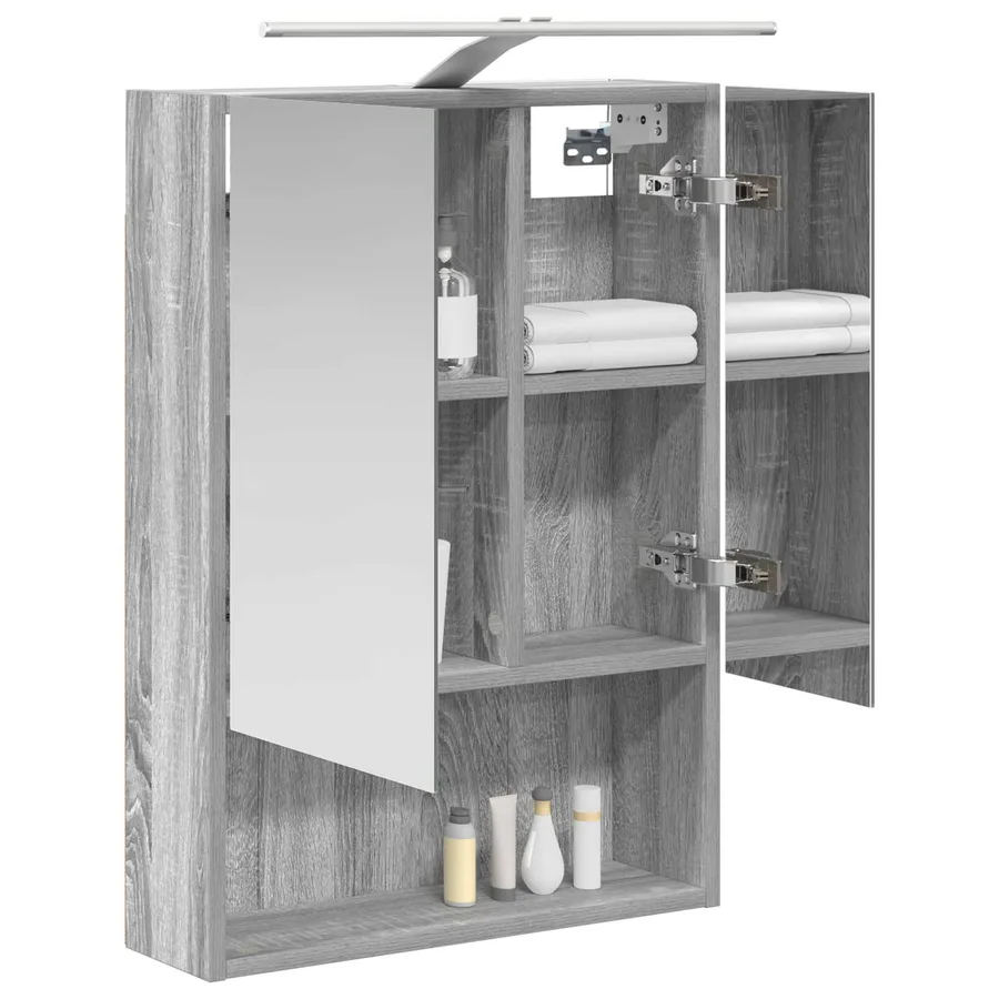 Armoire Miroir de Salle de Bain Gris Sonoma 50 x 14,5 x 70 cm - 3