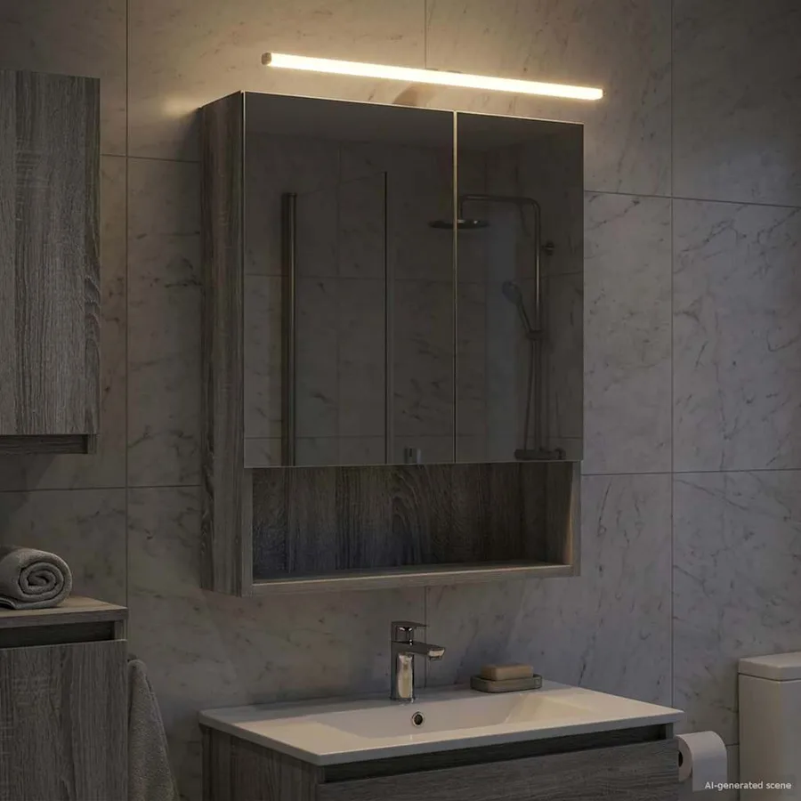 Armoire Miroir de Salle de Bain Gris Sonoma 50 x 14,5 x 70 cm - 4