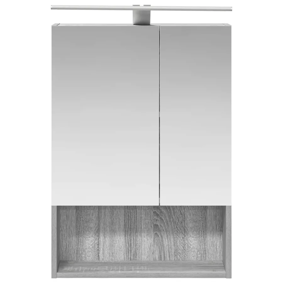 Armoire Miroir de Salle de Bain Gris Sonoma 50 x 14,5 x 70 cm - 6