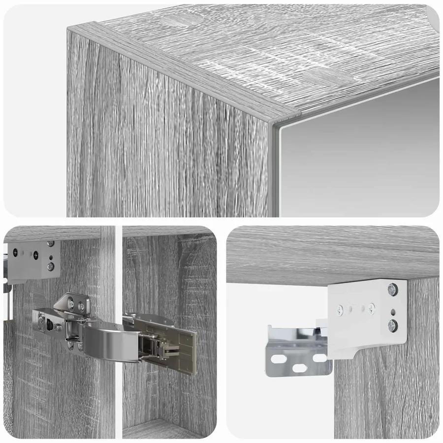 Armoire Miroir de Salle de Bain Gris Sonoma 50 x 14,5 x 70 cm - 8