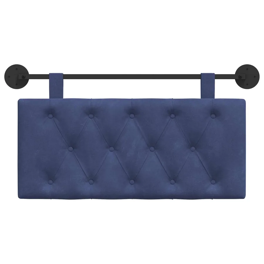 Tête de lit suspendue Avec lumière LED Bleu police Velours - 5