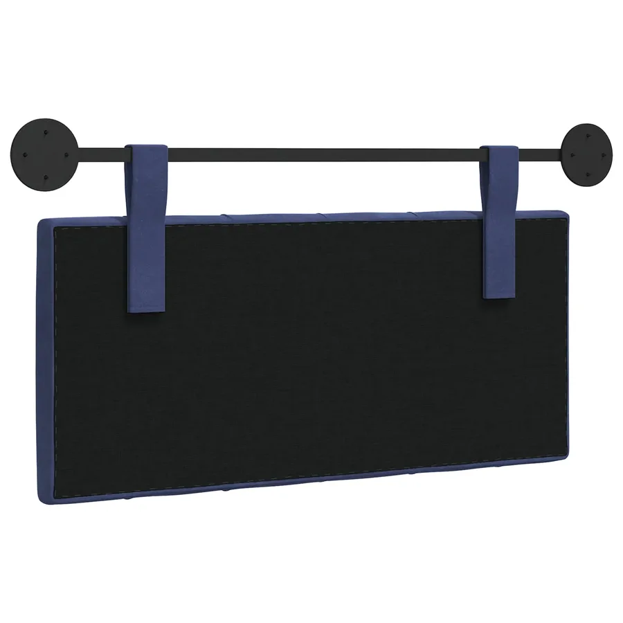 Tête de lit suspendue Avec lumière LED Bleu police Velours - 7