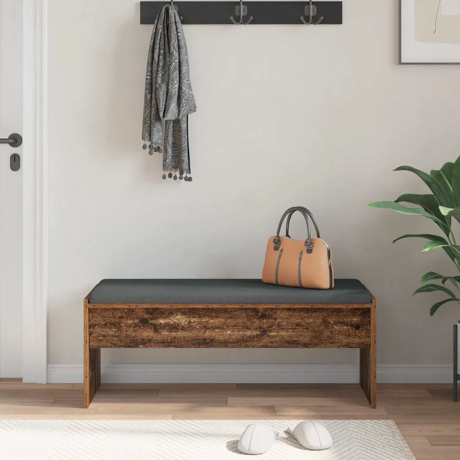 Banc d'entrée avec coussin Bois ancien 103 x 38 x 40 cm - 4